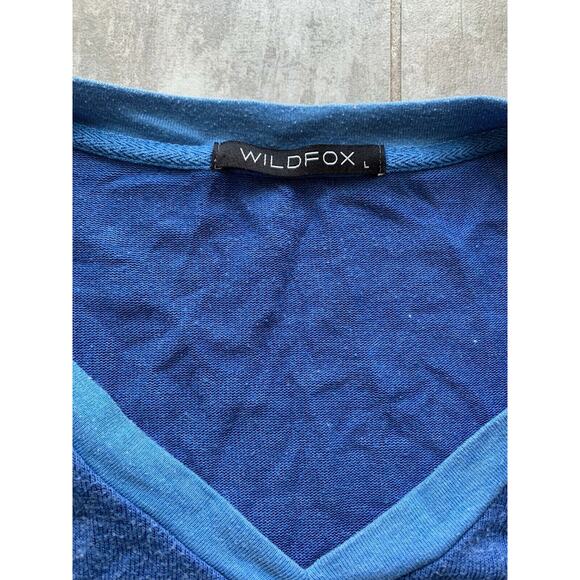 $98 Wildfox Essential V Neck Pullover Jumper Blue Stripe Long Sleeve Casual L - Picture 3 of 10